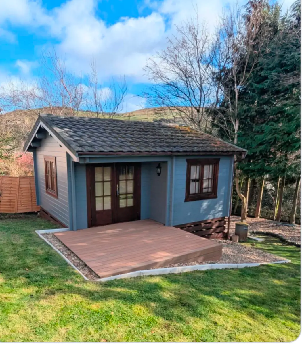Painting garden shed in Galashiels